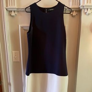 Ralph Lauren Navy/Cream Colorblock Dress Size 12